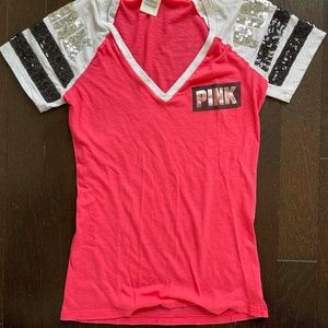 Pink Victoria's Secret V neck T-shirt
